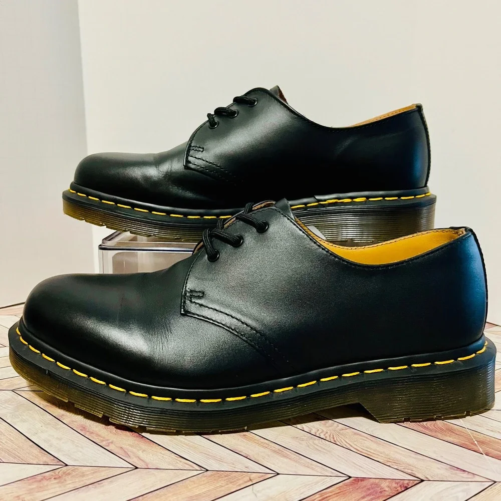 Dr Martens 1461 Oxford Black Smooth Leather Mens 9 Womens 10 Goth Dark Academia